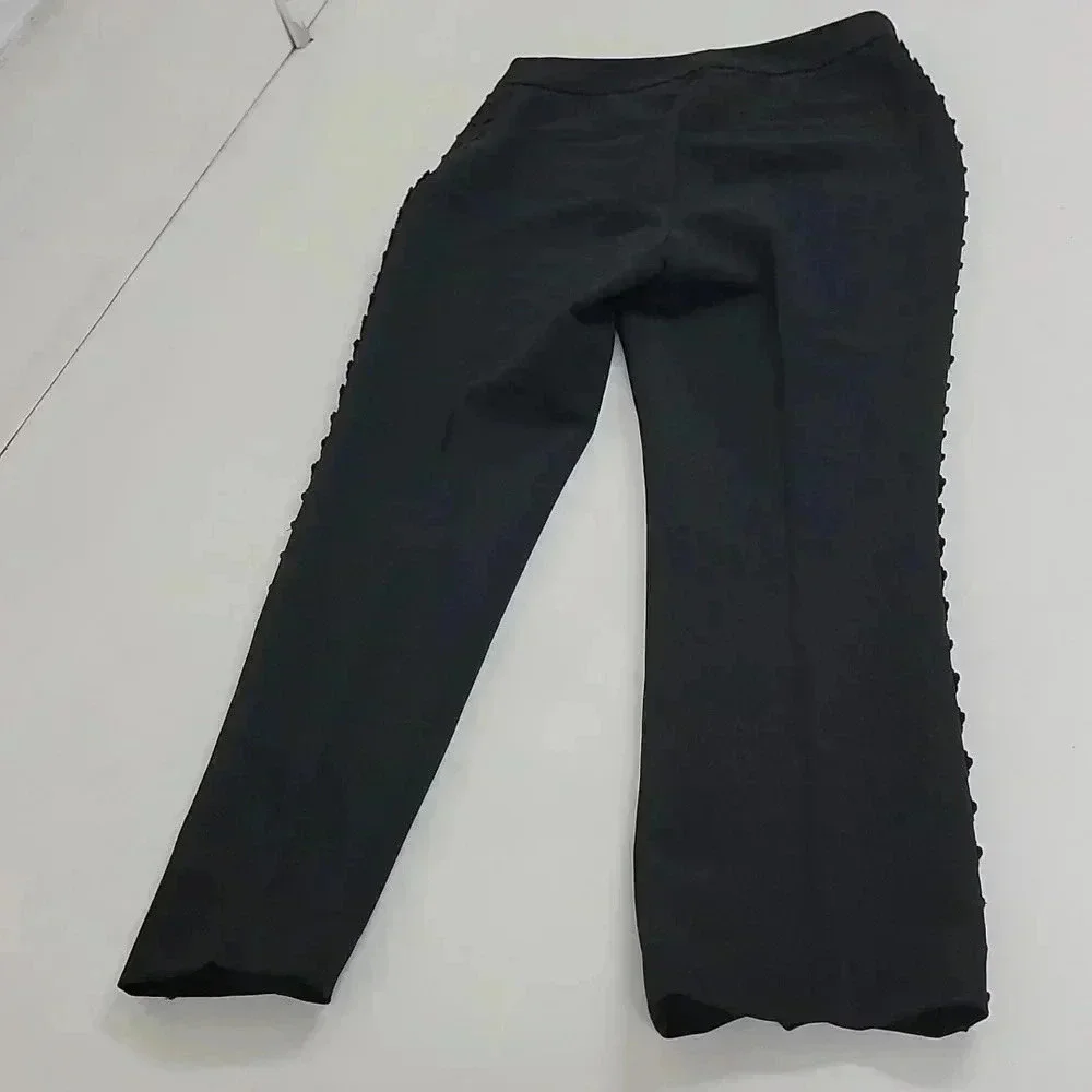 Kate Spade Lace Trim Cigarette Trousers - Black